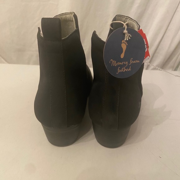 JBU memory foam ankle boots black & floral 6.5 - Picture 3 of 6